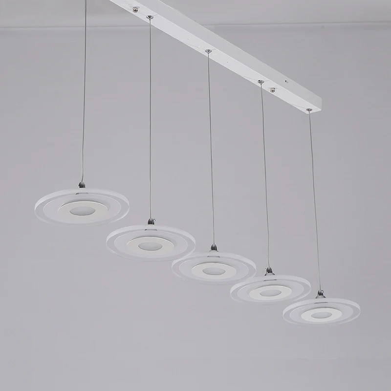 Ультра тонкие 3/5 головки акриловые подвесные светильники для столовой