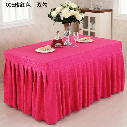 rose red Заказной Конференц-стол, юбка, прямоугольная вывеска, Настольная юбка, выставочная выставка, Настольная ткань для скатерти, крышка стола - Цвет: rose red