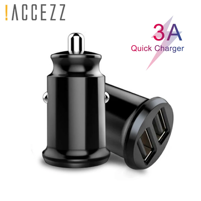 ! Автомобильное зарядное устройство ACCEZZ 3.1A с двумя usb портами светодиодный