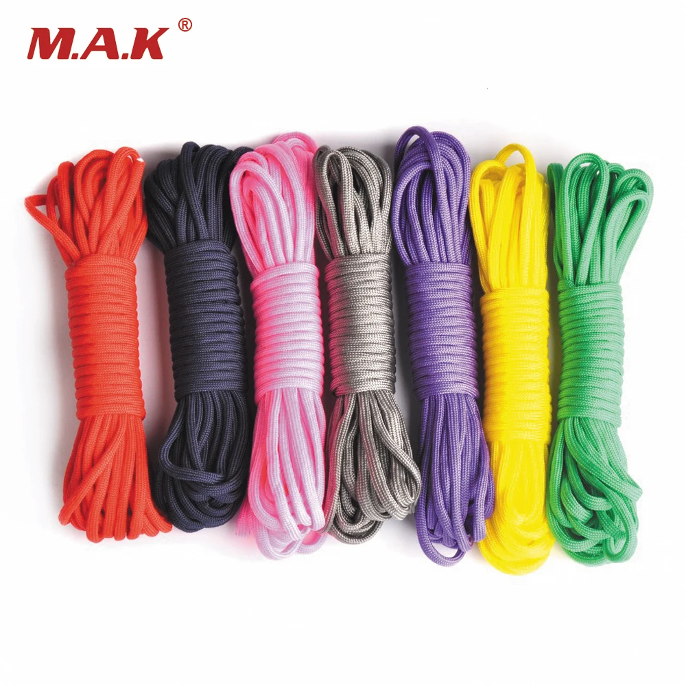 6 цветов 25/50/100ft Paracord 550 парашютный шнур веревка Стандарта Mil Тип III 7 стенд