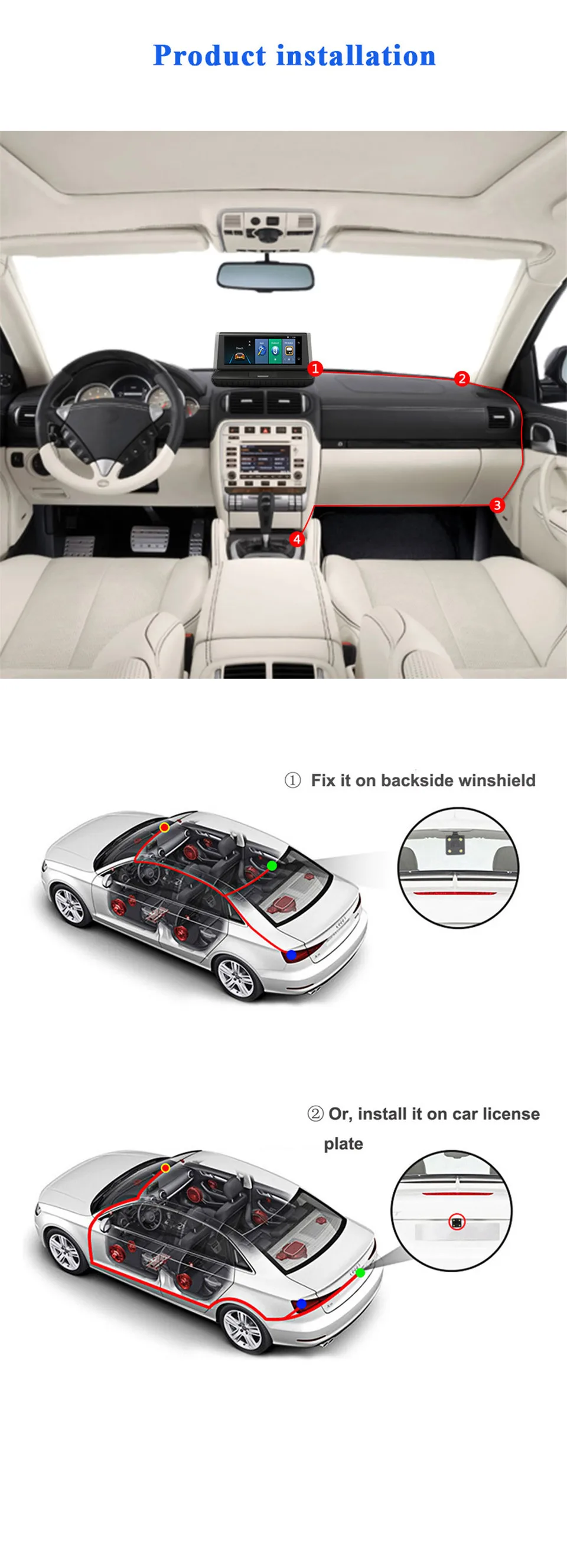 8 ''4G 1080P ADAS Android автомобильный видеорегистратор радио зеркало монитор рекордер Wifi камера с GPS Две камеры видеорегистратор для автомобиля/грузовика