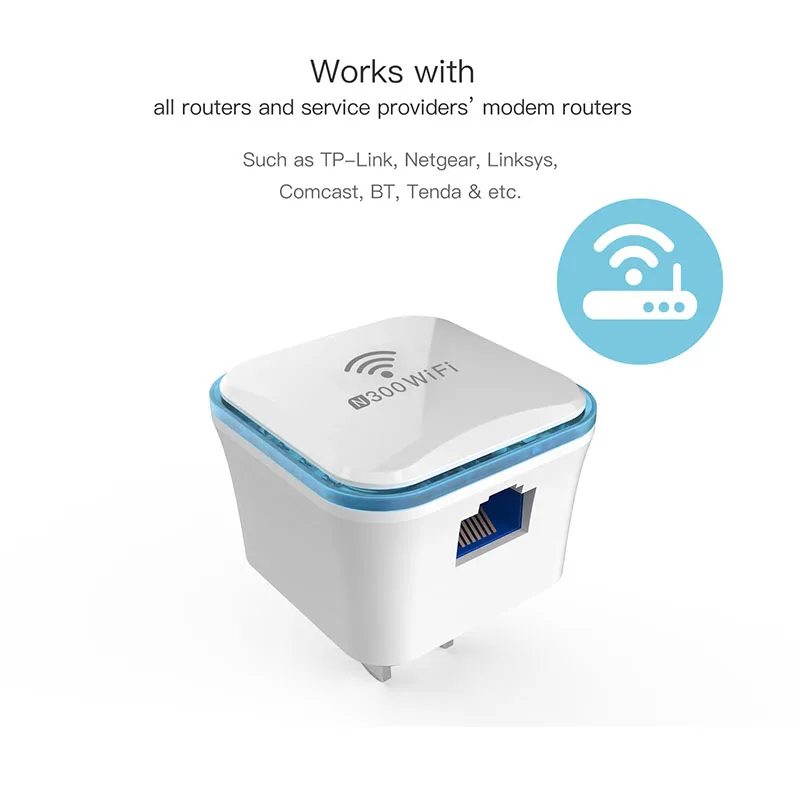 Расширитель диапазона WiFi 300 Мбит Беспроводной ретранслятор усилитель сигнала 2 4