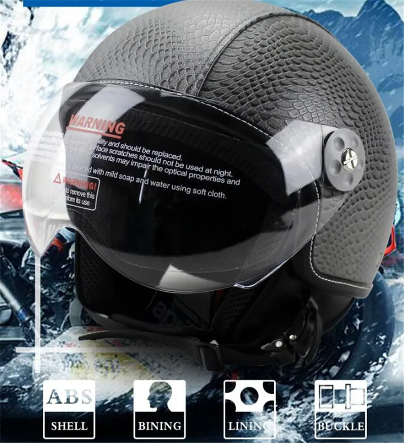 Черный шлем Spitfire moto rcycle, винтажный шлем с открытым лицом, ретро 3/4, полушлем casco moto capacete moto ciclismo