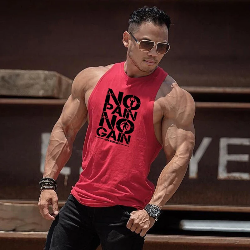 Brand clothing no pain gain gyms stringer tank top men bodybuilding tanktop singlet fitness sleeveless vest muscle Undershirt | Мужская