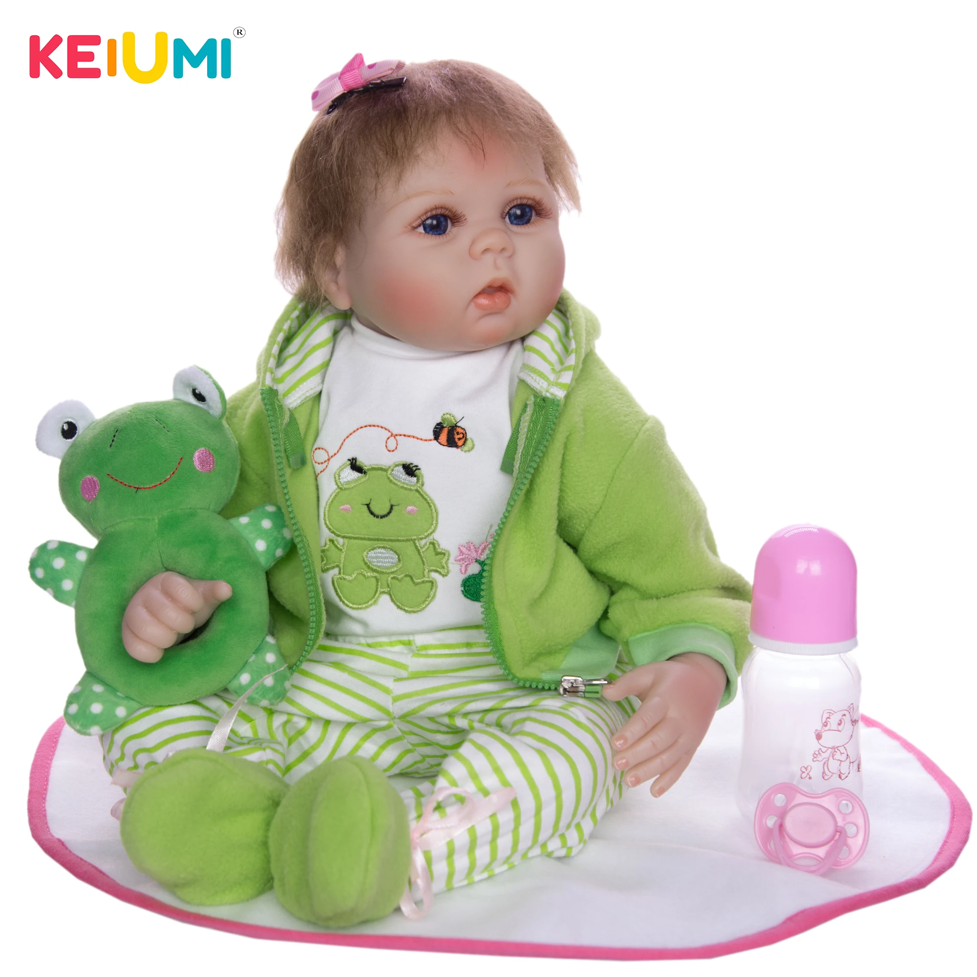 Реалистичные куклы Новорожденные KEIUMI 22 дюйма тканевое тело виниловое Кукла