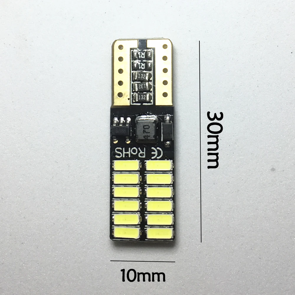 1 шт. T10 Светодиодные лампы с 4014 SMD 24 светодиодами свет неполярность Canbus 194 168 W5W