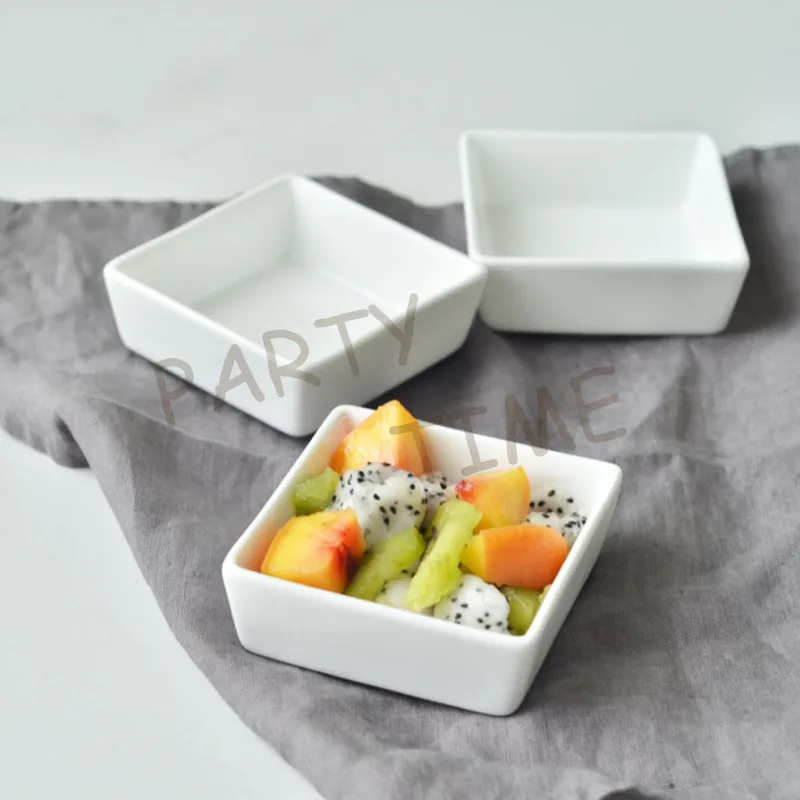 Керамическая квадратная тарелка для бара и вечерние белая десертная | Дом сад