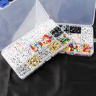 Акриловые бусины с буквами на русском, английском, 1040 шт., квадратные плоские кубик алфавита, бусы-подвески, браслет, ожерелье для самостоятельного изготовления ювелирных изделий