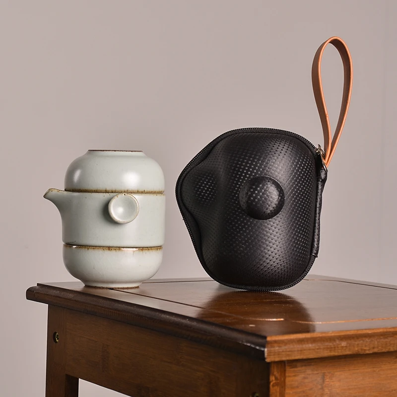 TANGPIN керамический чайник, чайники gaiwan с 2 чашками для пуэр, набор чайников, портативный дорожный чайный набор, посуда для напитков