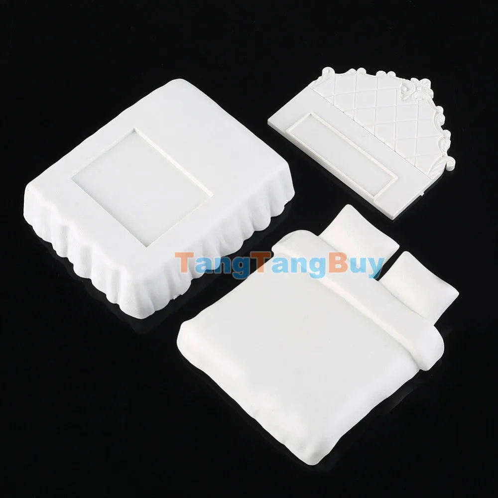 1 шт. белая Неокрашенная модель кровати кукольный домик миниатюрная мебель весы