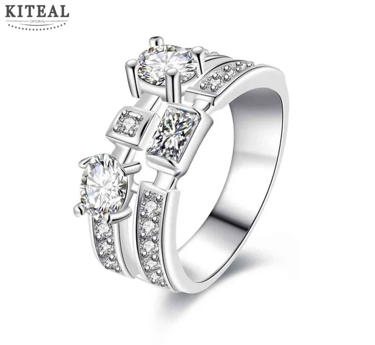 New 2016 silver plated rings Double insets anillos to.us bear oso SMTR692 | Украшения и аксессуары