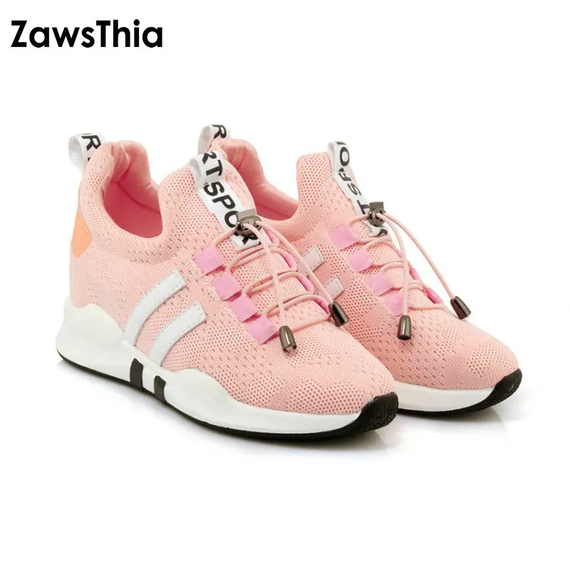 ZawsThia/2019 г. модная дышащая женская обувь на шнуровке из сетчатого материала