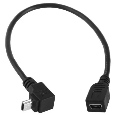 Верхний изгиб 90 градусов град мини USB удлинитель зарядный кабель MINI T port Мужской