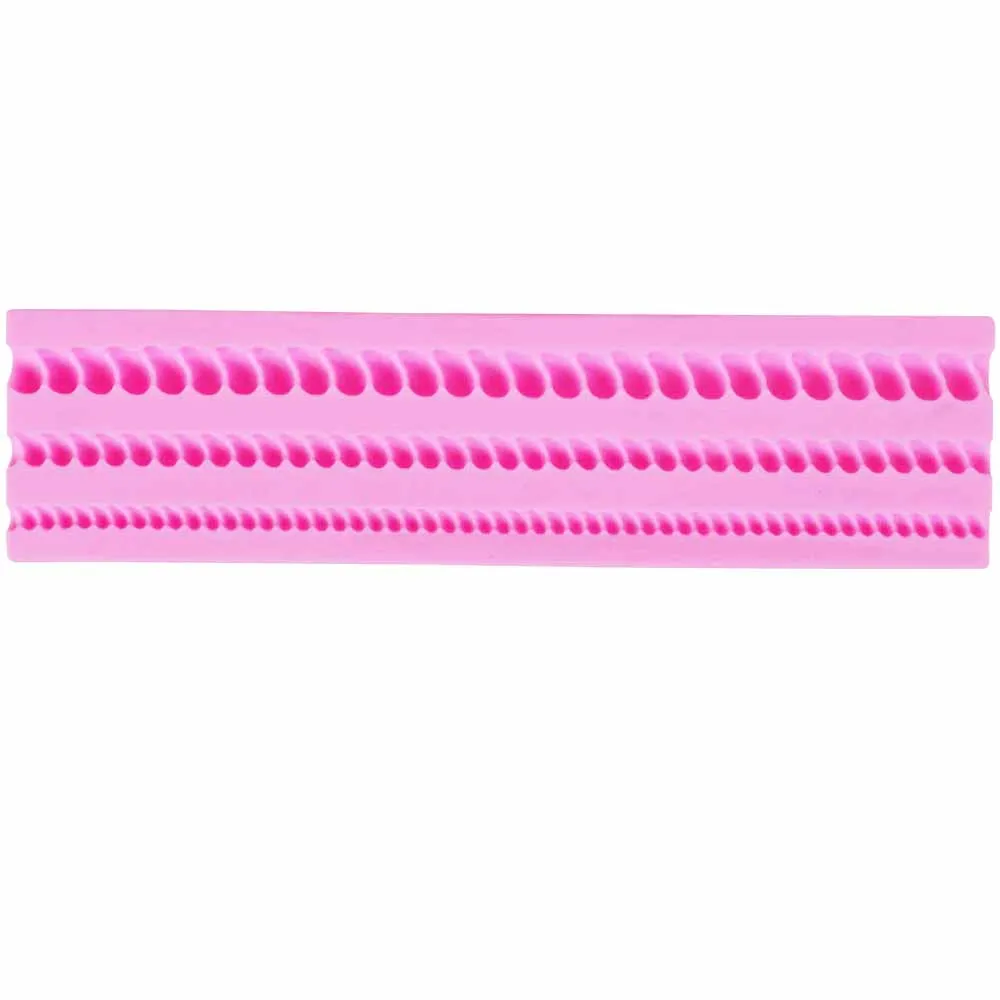 Sophronia Long Rope 3D Cake Border Silicone Mold Fondant Gumpaste Candy Jelly Clay Sugar Chocolate Decorating Tools m890 | Дом и сад