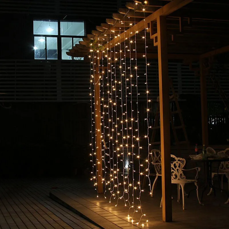 Antikue 3 м x 300LED сетка Фея веб Строка Свет Мерцание Лампы Рождество свадебная вечерние гирлянда партия дерево декор 5 цветов дополнительно