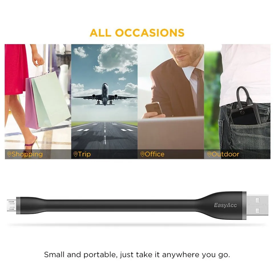Большая распродажа EasyAcc 2 шт. кабель Micro USB к быстрая зарядка передача данных для