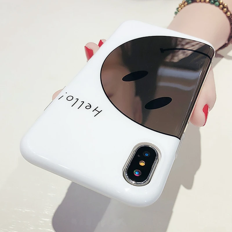 Корейский стиль ins популярные зеркало смайлик для iPhoneX мобильного телефона