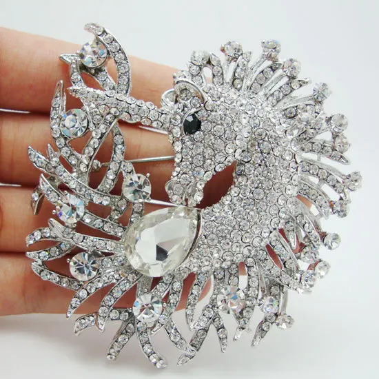 Уникальная лошадь животное прозрачная бриллиант булавка кулон классические