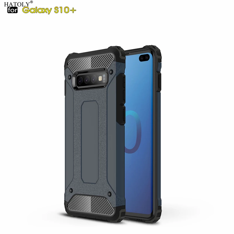 HATOLY For Coque Samsung Galaxy S10 Plus Case Heavy Armor Slim Hard Rubber Cover Silicon Phone for S10Plus | Мобильные телефоны и