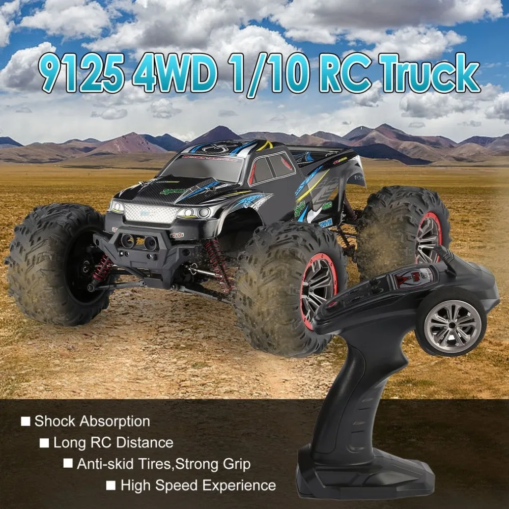 9125 1/10 2,4G 4WD 46 км/ч Высокая Скорость Радиоуправляемый гоночный автомобиль короткий курс грузовик Водонепроницаемый игрушки для детей, подарок на день рождения