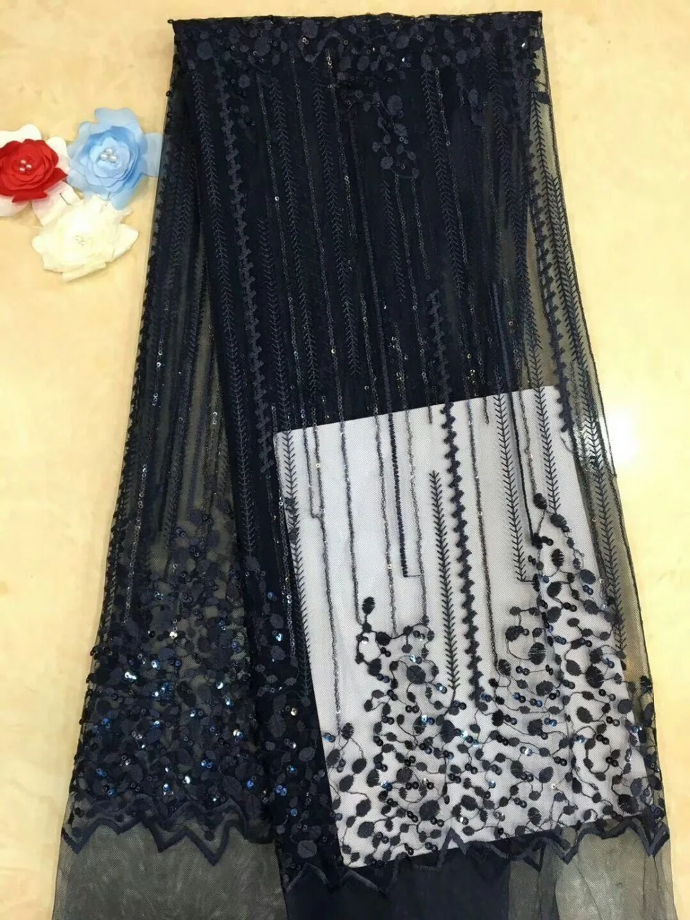 Черный 2019 высокое качество в нигерийском стиле шифоновая кружевная ткань