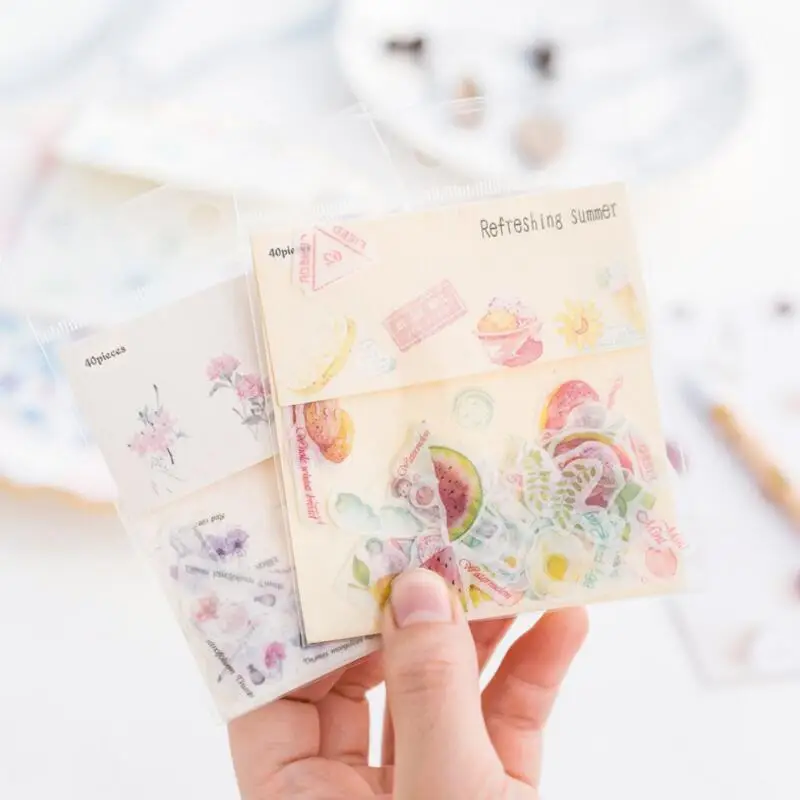 40 шт./компл. 10 стильных креативных Милых Мини бумажных наклеек с изображением