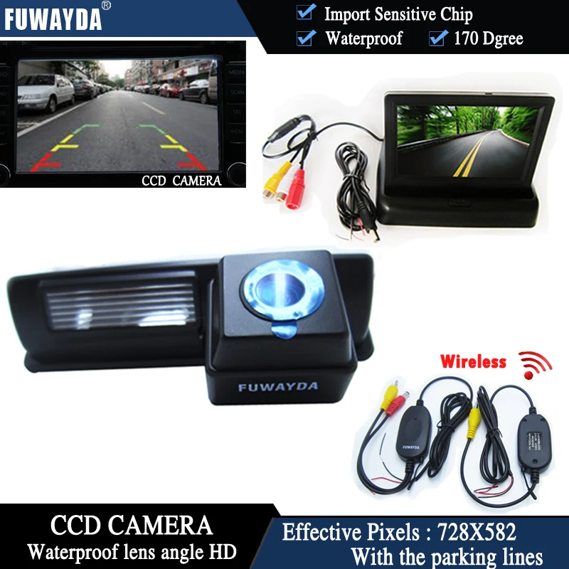 

FUWAYDA Color CCD Car Rear View Camera for Toyota HARRIER / ALTEZZA / PICNIC / ECHO VERSO / CAMRY+4.3 Inch foldable LCD Monitor