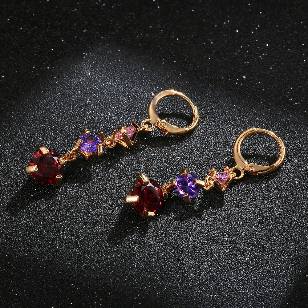 LUALA Новое Заявление Bijoux Цвет Многоцветный Винтаж Розовое Золото Кристалл Падение