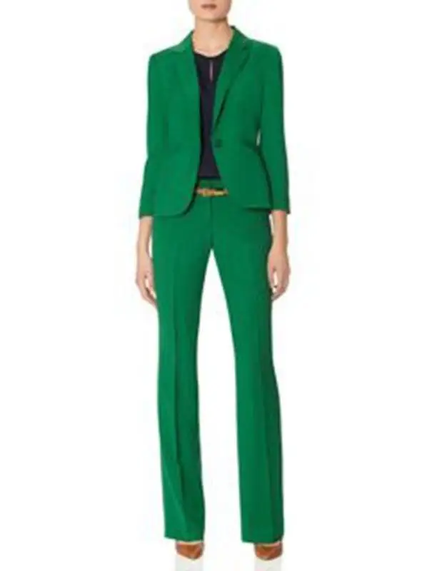 

Green Women Pant Suits Ladies Business Office Formal Suits Groom Tuxedos Bespoke