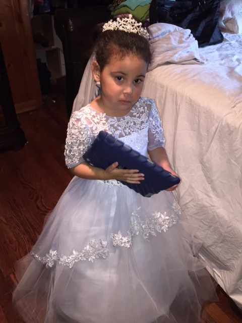 2016 НОВЫЙ Ребенок Принцесса Платье Девушки Цветка Кружева Аппликации Выпускного