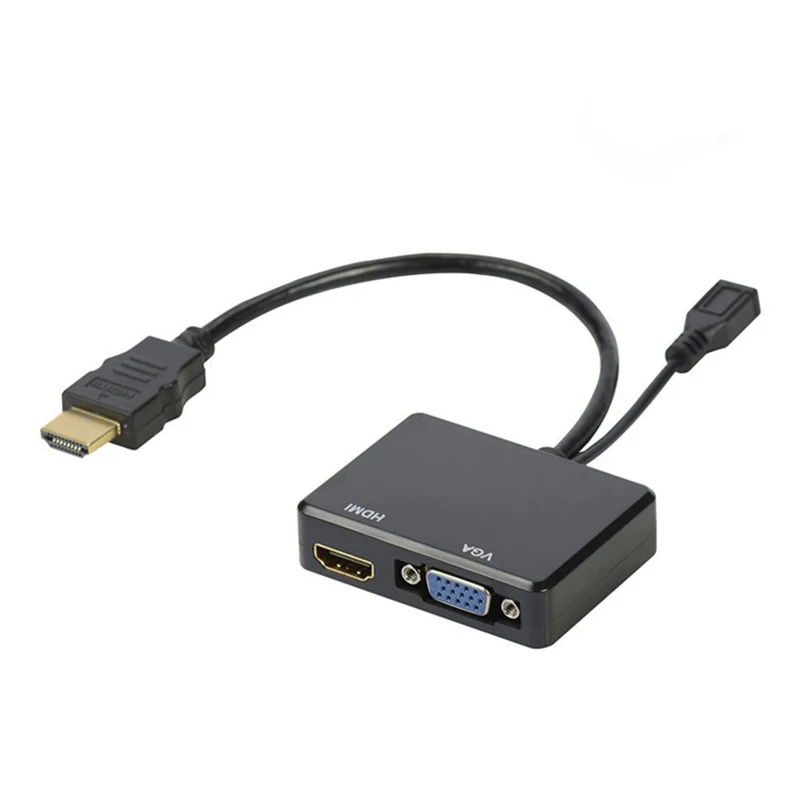 HDMI to + VGA Converter With Audio Cable Divider Two Points HY-010 Black |