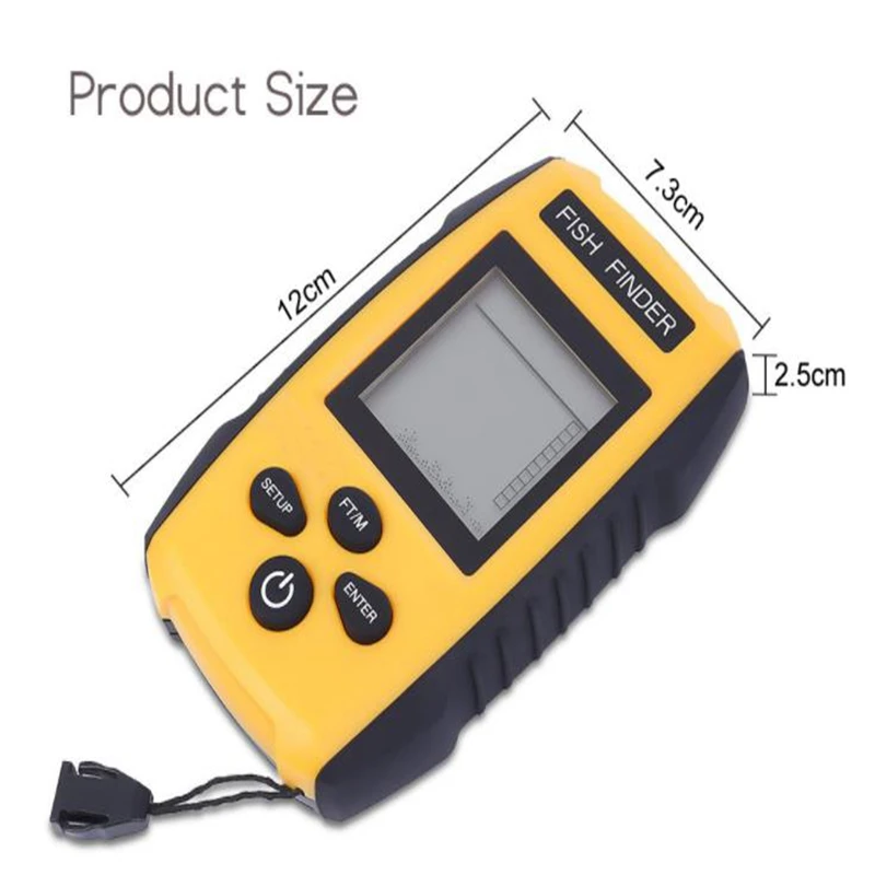 7.5M Cable Fish Finder Rechargeable Wireless Remote Sonar Sensor 45M water depth High Definition LCD Fishing Tackles | Спорт и