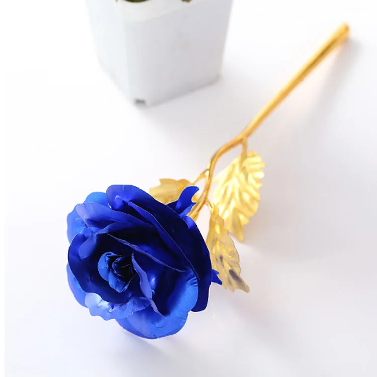 Розовая металлическая фольга Forever Love в подарочной коробке 25 см|gold foil rose|dipped rosesrose