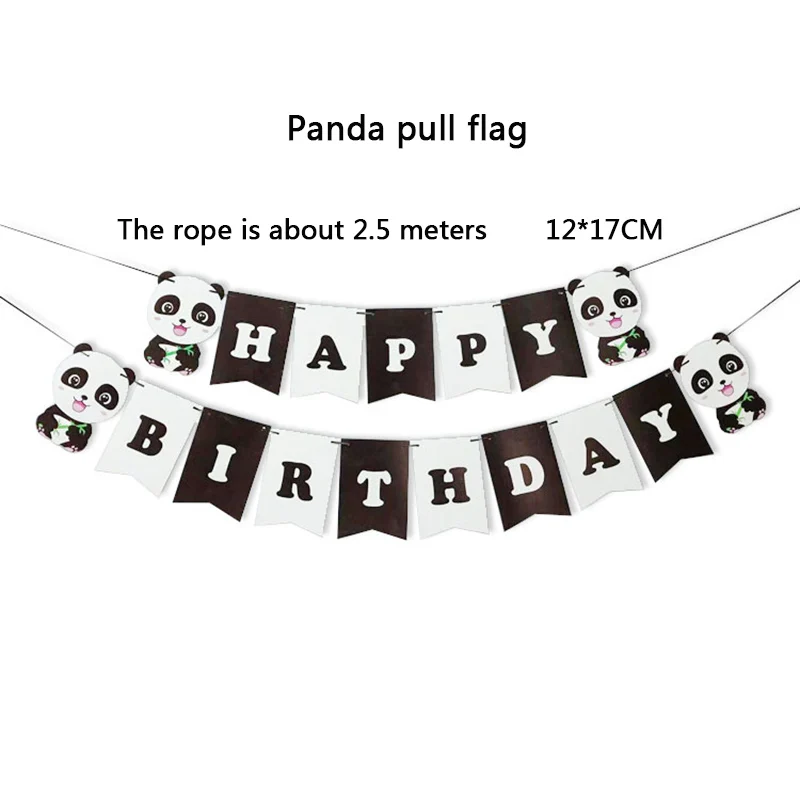 panda 17 шт. панда черные украшения на день рождения гирлянды свадебные банты принадлежности Babyshower венок рогатки вечерние Декор конфеты бар - Цвет: panda