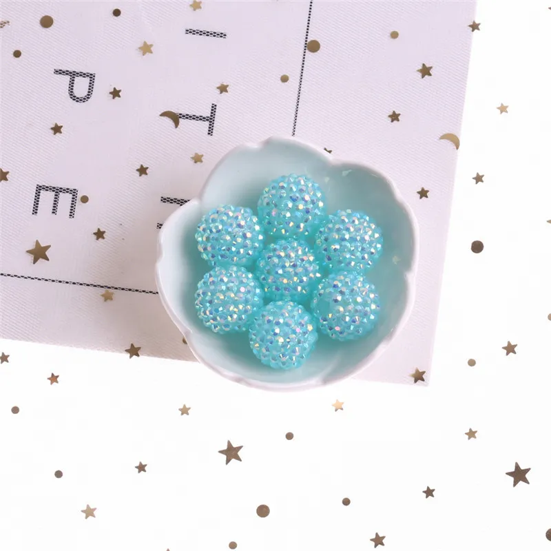 Clear Light Blue AB 20 мм AB горный хрусталь массивные бусины набор из 10, Смола горный хрусталь бусины, массивная жевательная резинка ожерелье поставки-25 цветов выбор - Цвет: Clear Light Blue AB