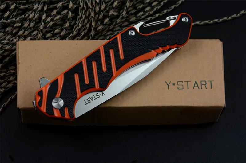 Y-START карманный нож LK5020 дятел 440C Лезвие G10 Ручка для кемпинга охоты и EDC с карабином
