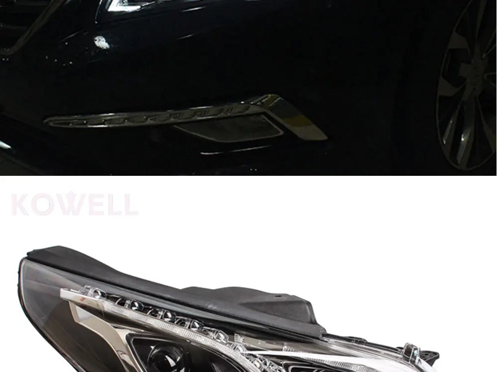 KOWELL автомобильный Стайлинг для hyundai Sonata 9 фары светодиодный фары DRL Объектив Двойной Луч Биксеноновые HID аксессуары