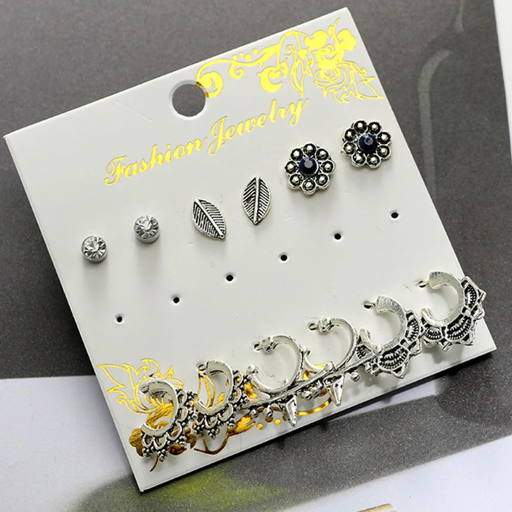 Liuyuwei Punk 6 Pairs Pack Set Brincos Mixed Stud Earrings For Women Angel Wings Ear Studs Fashion Jewelry Wholesale YW4844 | Украшения и