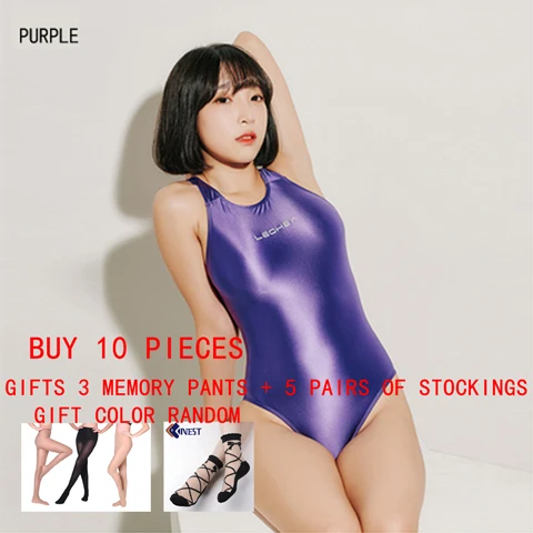 purple Женское сексуальное боди, блестящие колготки, обтягивающие купальники, сексуальные колготки из сатинового материала, женские сексуальные колготки LEOHEX - Цвет: purple