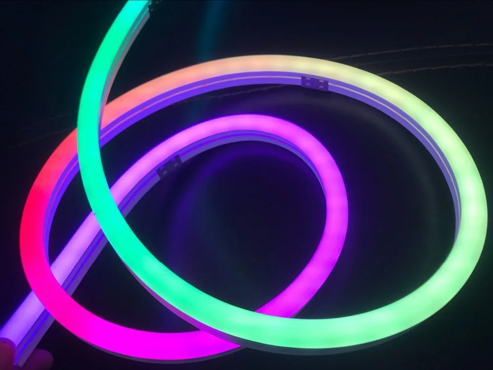 5 м DC5V WS2812B Адресуемая светодиодная Неоновая Гибкая Пиксельная лампа RGB