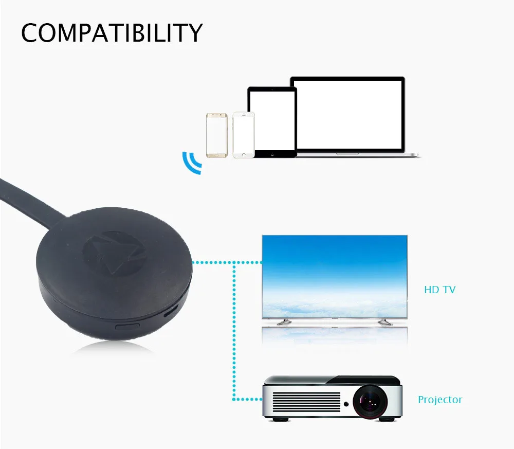 Для Miracast Chromecast 2 Цифровой HDMI медиа видеостример 3nd поколения 2017 беспроводной