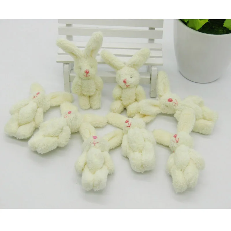 10 шт./лот Kawaii Mini Bunny 8 см плюшевые игрушки цветок кролик мягкие животные Маленькая