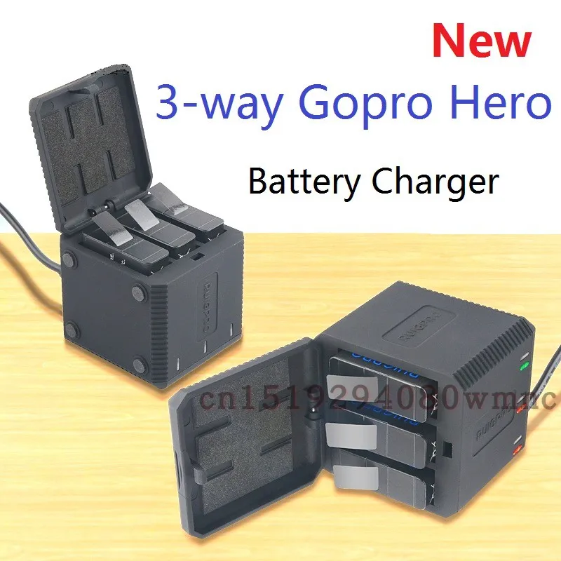 

3-Way Battery Charger LED Charging Box Carry Case Battery Housing for GoPro Hero 5 6 7 8 Black Hero 6 5 Accessories Battery Case