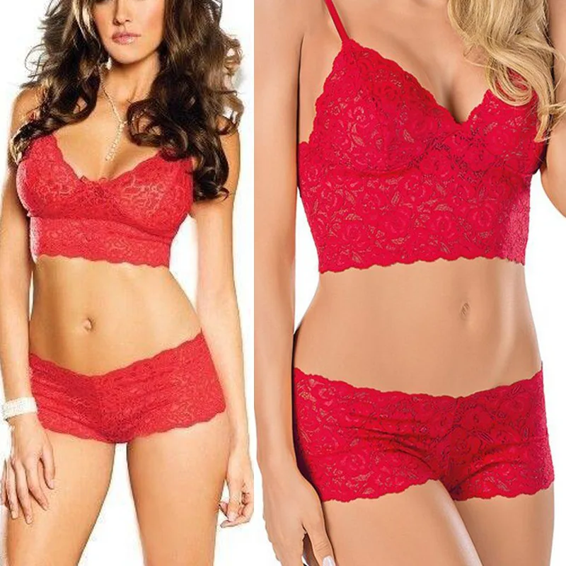 

1 Set Women Lady Tube Top Bra Panty Lace Breathable Elasticity Fashion Birthday Gift TT@88