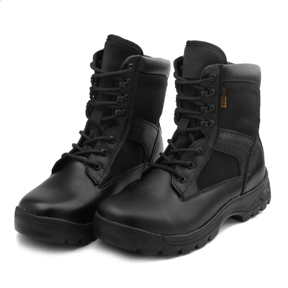 New Outdoor Men's Breathable Military Tactical Boots Men Fashion Army Combat Shoes Black Leather Snow IDS672 | Обувь
