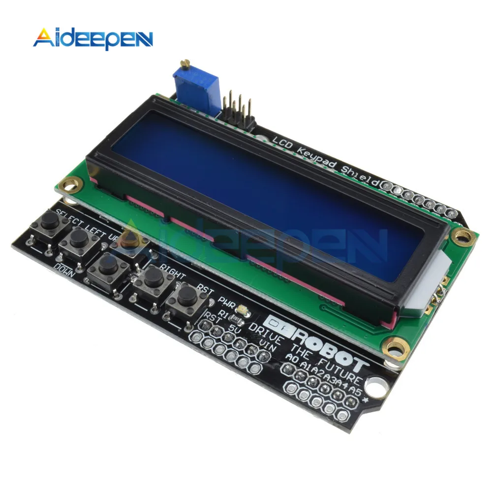 Плата расширения ЖК дисплея для Arduino регулируемая яркость 12C MCP23017 5 Клавиатура