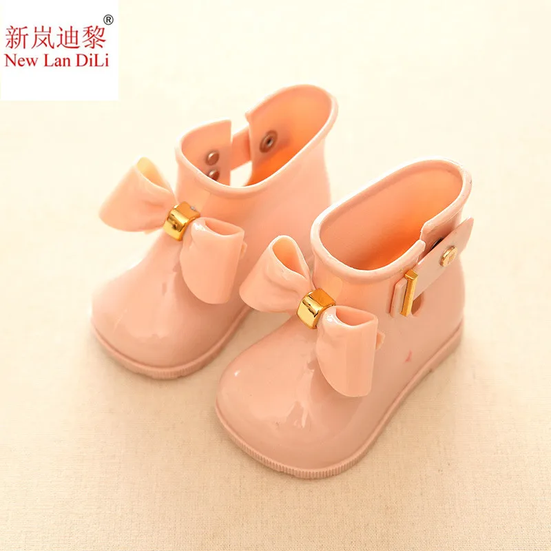 Waterproof Child Rubber Boots Cute Baby Jelly Shoes For Girl Rain Boot With Bow Soft Children boys shoes | Детская одежда и обувь