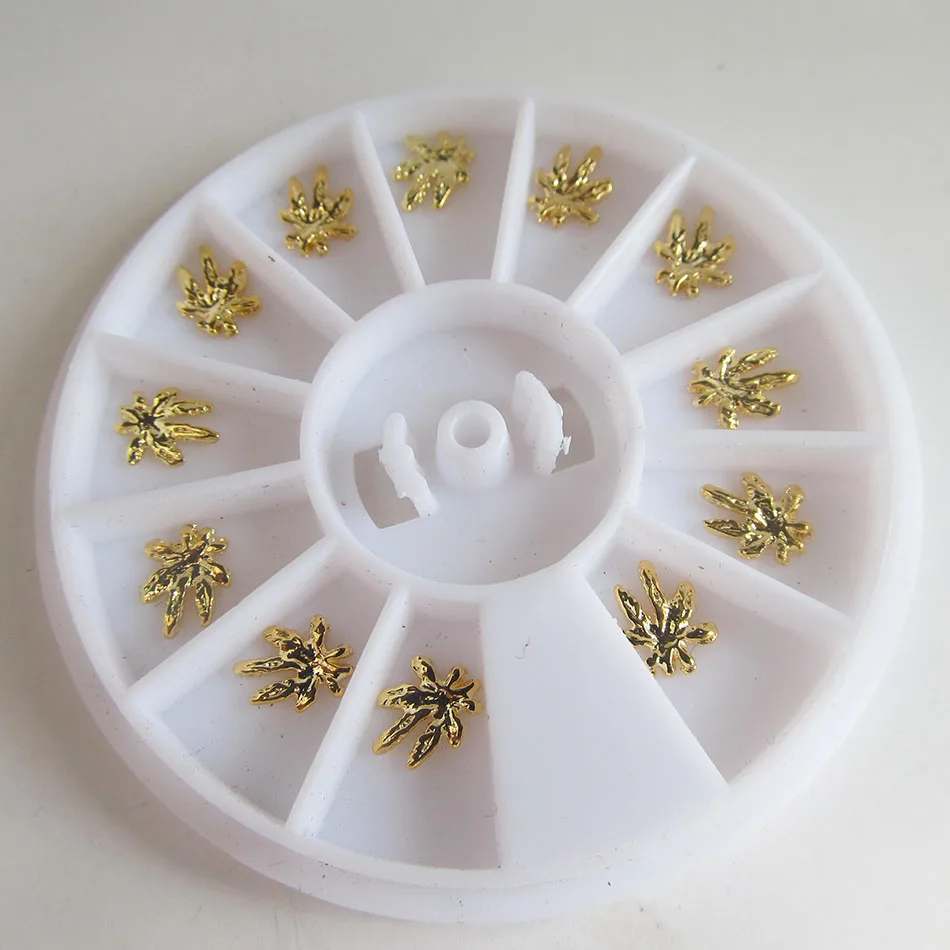 Горячая продажа золотые кактусы сплав ногтей колеса моды 3d Металлические модные