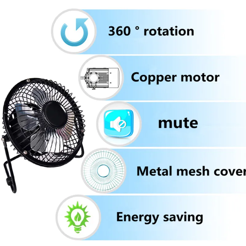 Yjhumidifier USB портативный вентилятор dc 5 В небольшой стол 4 лезвия кулер охлаждающий