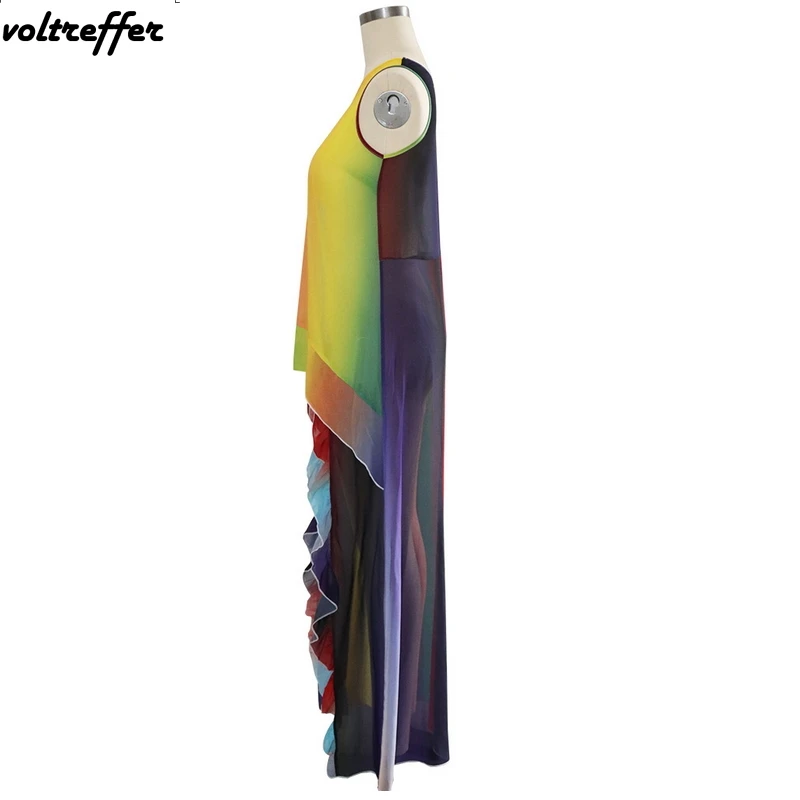 Tye Dye печати Танк сарафан для женщин халат Longue Femme ropa mujer свободные Африканский